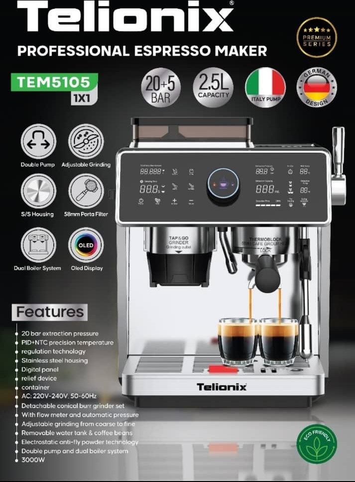 اسپرسوساز صنعتی تلیونیکس فرانسه مدل TEM-5105