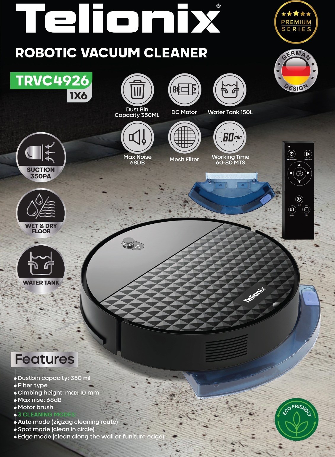 جارو رباتیک تلونیکس فرانسه مدل TRVC4926