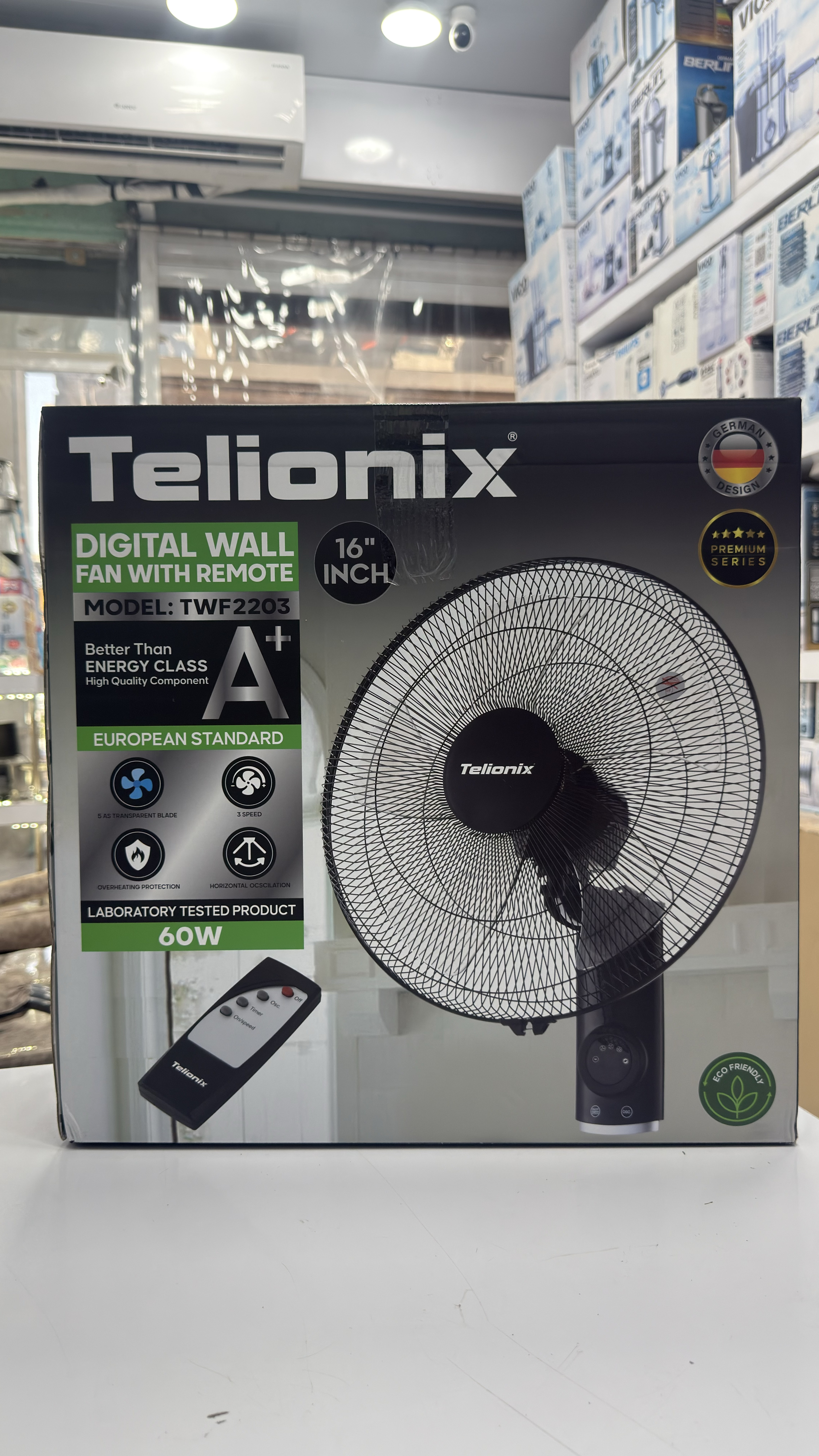 پنکه دیواری ریموت دار تلیونیکس فرانسه مدل TWF2203